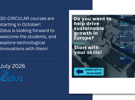 3D-CIRCULAR courses are starting in October! Zelus is looking forward to welcome the students explore technological innovations with them!