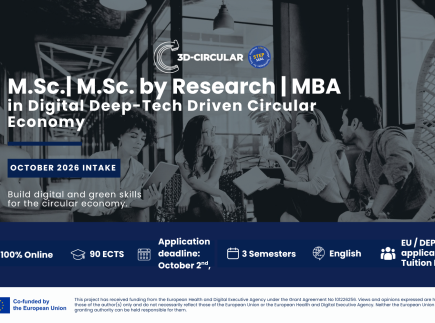M.Sc.| M.Sc. by Research | MBA in Digital Deep-Tech Driven Circular Economy